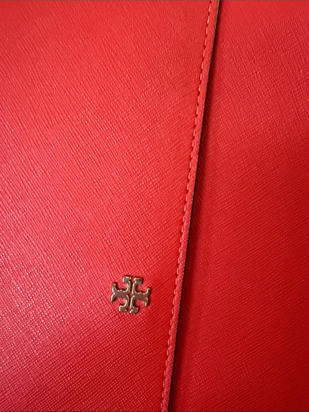 Tory Burch Red Saffiano Leather Crossbody with Gold Hardware